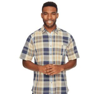 MK Men's Tomahawk Madras Short Sleeve Shirt Small